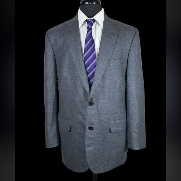 BROOKS BROTHERS 1818 MADISON MID GRAY HALF LINED WOOL...